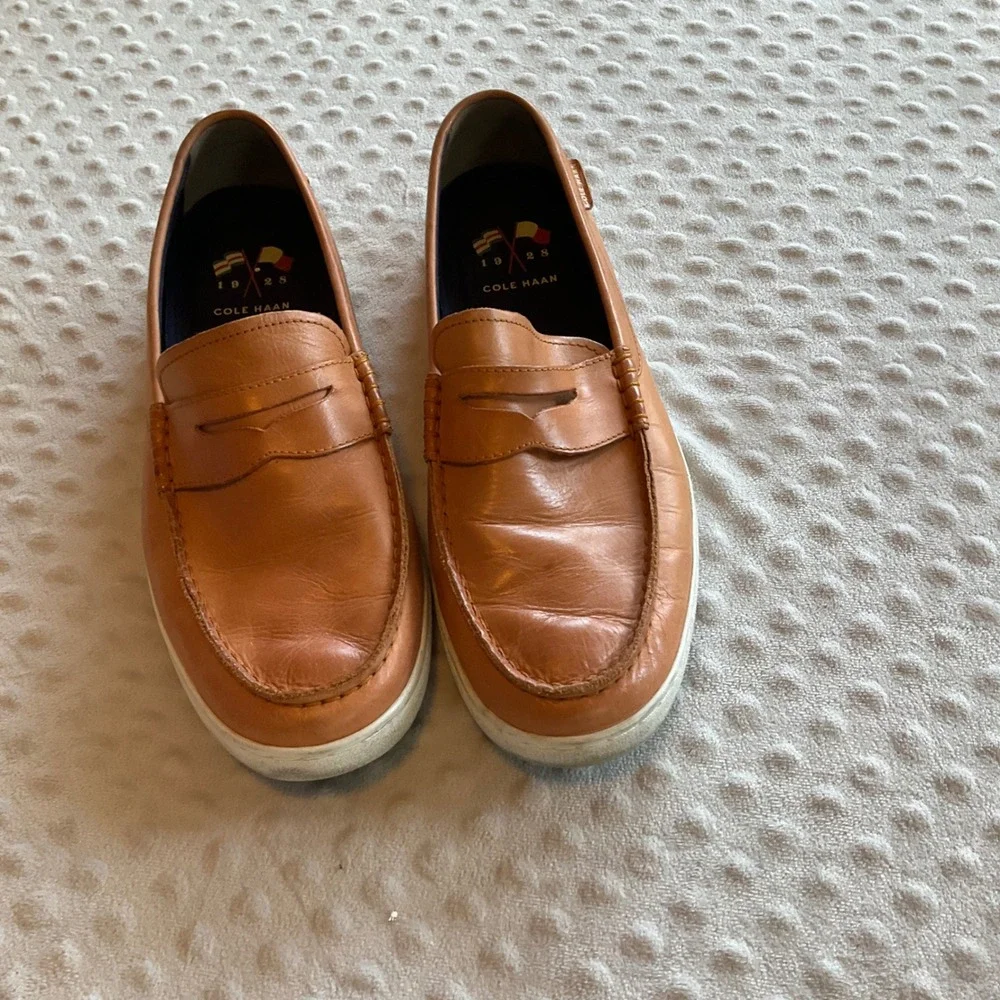 Cole Haan Mens Grand Crosscourt Penny Loafers Tan Leather C28003 Size 11.5M‎